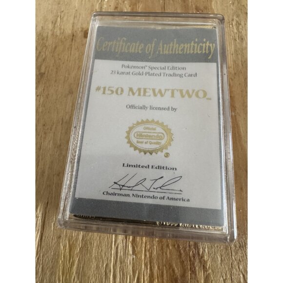 23K Gold-Plated Mewtwo & Charizard Pokémon Promo Cards Limited Edition Set Used - Picture 3 of 9